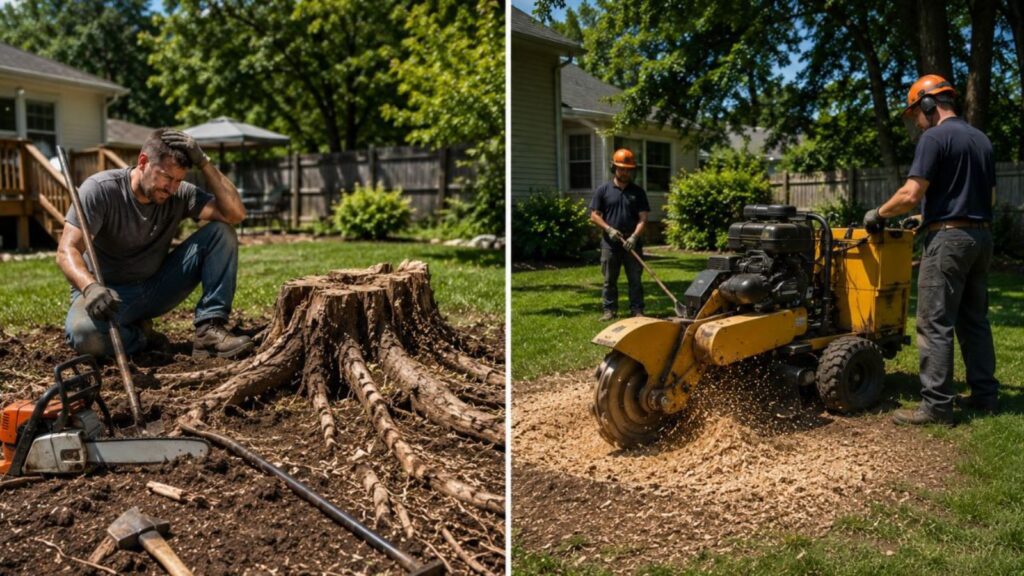 DIY Stump Removal vs Professional Stump Grinding